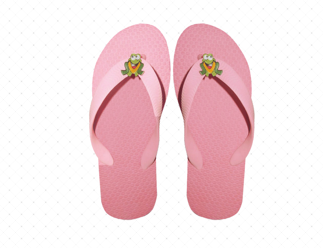 baby pink flip flops