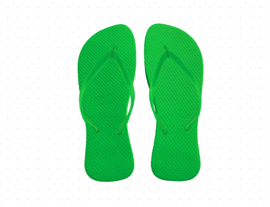 green flip flops